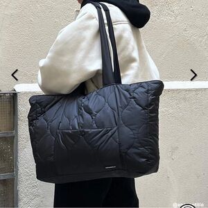 Black Quilted Tote Bag